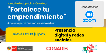 Evento online "Presencia digital y redes sociales" del MIMP Conadis