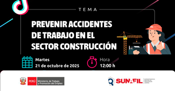 Evento online "Prevenir accidentes de trabajo en el sector construcción" de la SUNAFIL