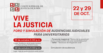 Foro presencial gratuito "Audiencias judiciales para universitarios" de la Corte Superior de Justicia de Junín
