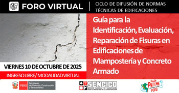 Foro online gratis "Guía para reparar fisuras en edificaciones de mampostería y concreto armado" del SENCICO