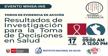 Foro online "Resultados de Investigación para la Toma de Decisiones en Salud" del Instituto Nacional de Salud