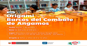 Taller presencial gratis "Origami: Barcos del Combate de Angamos" de la BNP