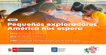 Taller presencial gratis "Pequeños exploradores: América nos espera" de la BNP