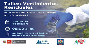 Taller presencial "Vertimientos Residuales" de la Autoridad Nacional del Agua