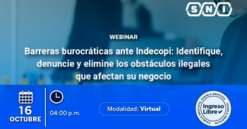 Webinar online "Barreras burocráticas ante Indecopi" de la SNI