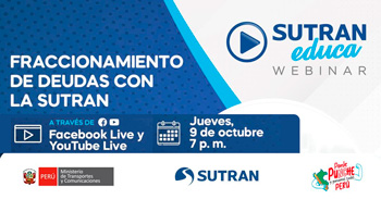 Webinar online gratis "Fraccionamiento de deudas con la SUTRAN" 
