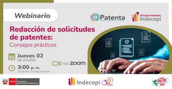 Webinar online gratis "Redacción de solicitudes de patentes: Consejos prácticos" 