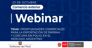 Webinar online "Oportunidades comerciales para la exportación de páprika y cúrcuma en Argentina"  