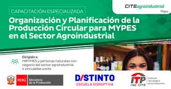 Capacitación gratis Organización y Planificación de la Producción Circular para MYPES en el Sector Agroindustrial