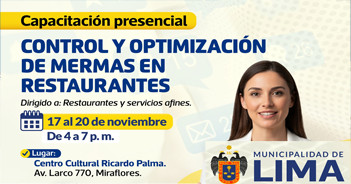 Capacitación presencial "Control y optimización de mermas en restaurantes" del Desarrollo Económico MML