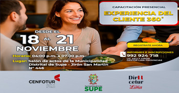 Capacitación presencial "Experiencia del Cliente 360°" del Dircetur Lima