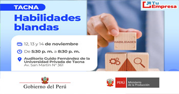 Capacitación presencial gratis "Habilidades blandas" del Produce, a través de Tu Empresa