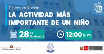 Capacitación online "La actividad más importante de un niño" del Instituto Nacional de Rehabilitación