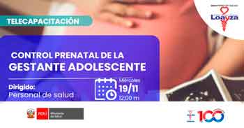 Capacitación online "Control prenatal de la gestante adolescente" del Hospital Nacional Arzobispo Loayza