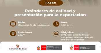 Capacitación online "Estándares de calidad y presentación para la exportación" del Mincetur Perú
