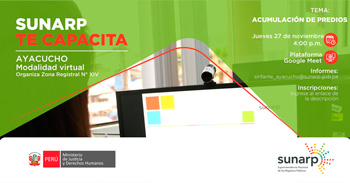 Capacitación online gratis "Acumulación de predios" de la SUNARP