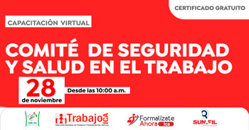  Capacitación online gratis "Comité de SST en el trabajo" de la DRTPE de Ica