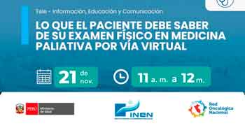Capacitación online gratis Lo que el paciente debe saber de su examen físico en Medicina Paliativa por vía virtual
