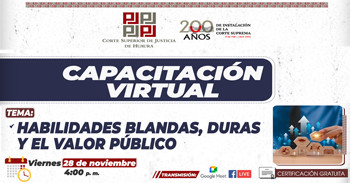 Capacitación online "Habilidades blandas, duras y el valor público" de la Corte Superior de Justicia de Huaura