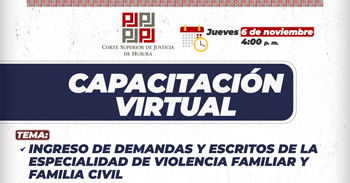 Capacitación online Mesa de Partes Electrónica en los Procesos de Violencia Familiar y Divorcio