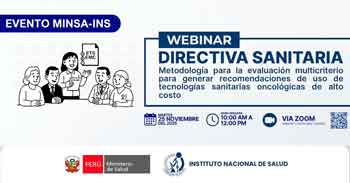 Webinar online "DS - Metodología para la ETS-EMC de alto costo para Cáncer" del INS