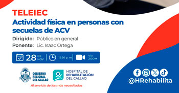 Charla online "Actividad física en personas con secuelas de ACV" Hospital de Rehabilitación del Callao