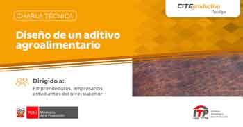  Charla online "Diseño de un aditivo agroalimentario" del CITEproductivo Pucallpa