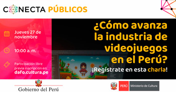Charla online gratis "¿Cómo avanza la industria de videojuegos en el Perú?" del Ministerio de Cultura