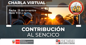Charla online gratis "Contribución al Sencico" del SENCICO