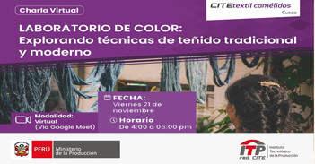  Charla online gratis "Laboratorio de Color: Explorando técnicas de teñido tradicional y moderno"  