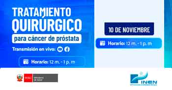 Charla online gratis "Tratamiento quirúrgico para cáncer de próstata" del INEN