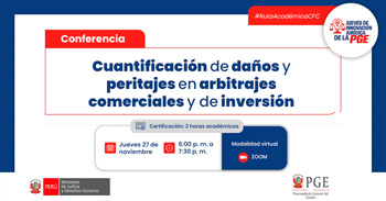 Conferencia online "Cuantificación de daños y peritajes en arbitrajes comerciales y de inversión"  