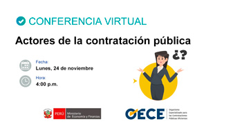 Conferencia online gratis "Actores de la contratación pública" del OECE