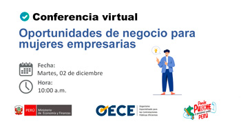 Conferencia online gratis "Oportunidades de negocio para mujeres empresarias" del OECE