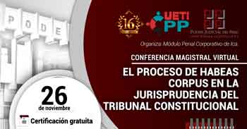  Conferencia online gratis "El proceso de Habeas Corpus en la jurisprudencia del Tribunal Constitucional" 