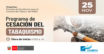 Conferencia online gratis "Programa de cesación del tabaquismo" del INEN