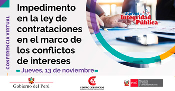 Conferencia online "Impedimento en la ley de contrataciones en el marco de los conflictos de intereses"
