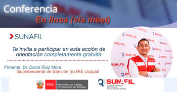 Evento online "Prevención del hostigamiento sexual en el ámbito laboral" de la SUNAFIL