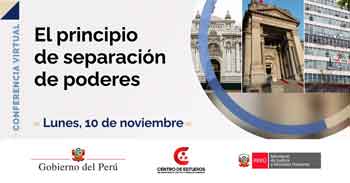 Conferencia online "El principio de separación de poderes" del MINJUSDH