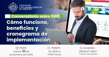 Conversatorio presencial gratis sobre SIRE "Cómo funciona, beneficios y cronograma de implementación"
