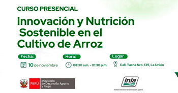 Curso presencial  "Innovación y Nutrición Sostenible en el Cultivo de Arroz" del INIA