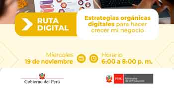 Curso online "Estrategias orgánicas digitales para crecer mi negocio" de PRODUCE