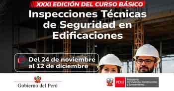 Curso online "Inspecciones Técnicas de Seguridad de Edificaciones - ITSE" del MINISTERIO DE VIVIENDA