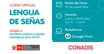  Curso online de "Lengua de Señas" del MIMP Conadis - Región Pasco