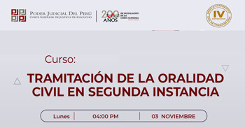 Curso online "Tramitación de la oralidad civil en segunda instancia"  Corte Superior de Justicia de Ayacucho