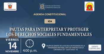  Evento presencial "Pautas para interpretar y proteger los derechos sociales fundamentales" del CEC