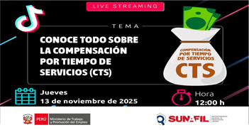 Evento online "Conoce todo sobre la compensación por tiempo de servicios (CTS)" de la SUNAFIL
