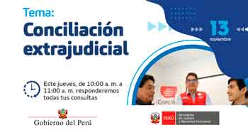 Evento online gratis "Conciliación Extrajudicial"del MINJUSDH