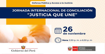 Evento online gratis "Justicia que une"del MINJUSDH
