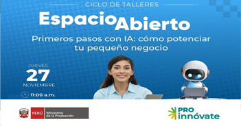Taller presencial gratis "Primeros pasos con IA: Cómo potenciar tu pequeño negocio" de ProInnóvate